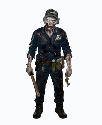 Guard Zombie 3D Model - Game-Ready Tactical Undead Character (.GLB / .GLTF)