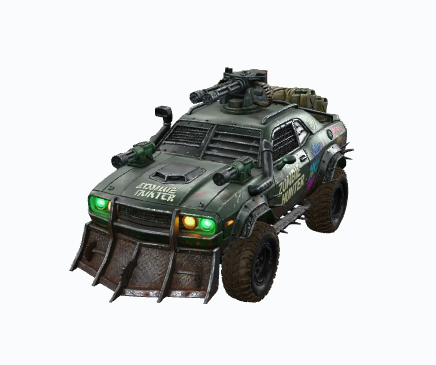 Zombie Hunter Military Off Road Truck - Low Poly 3D Model (.GLB / .GLTF)